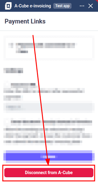 A-Cube e-invoicing Payment Link disconnect